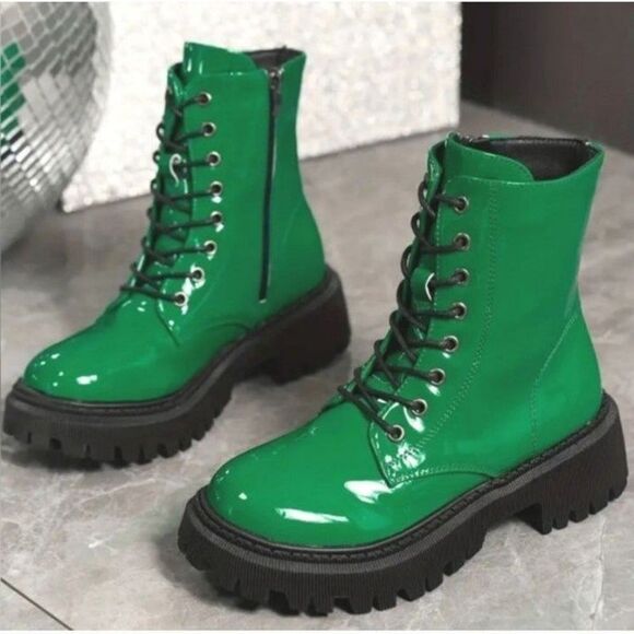 Lace-up Platform boots sz 7.5 - Picture 4 of 6